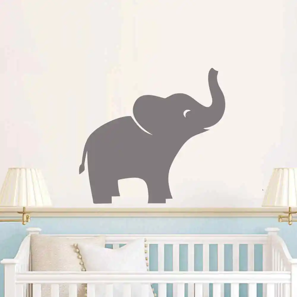 Elephant Wall Decal Sticker Jungle Safari Children Room Boy Girl Nursery Baby Crib Wall Art
