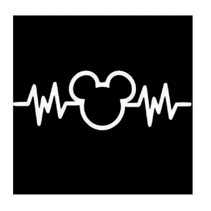 Mickey Mouse Heartbeat Die Cut Car Decal Sticker Die cut White Windows