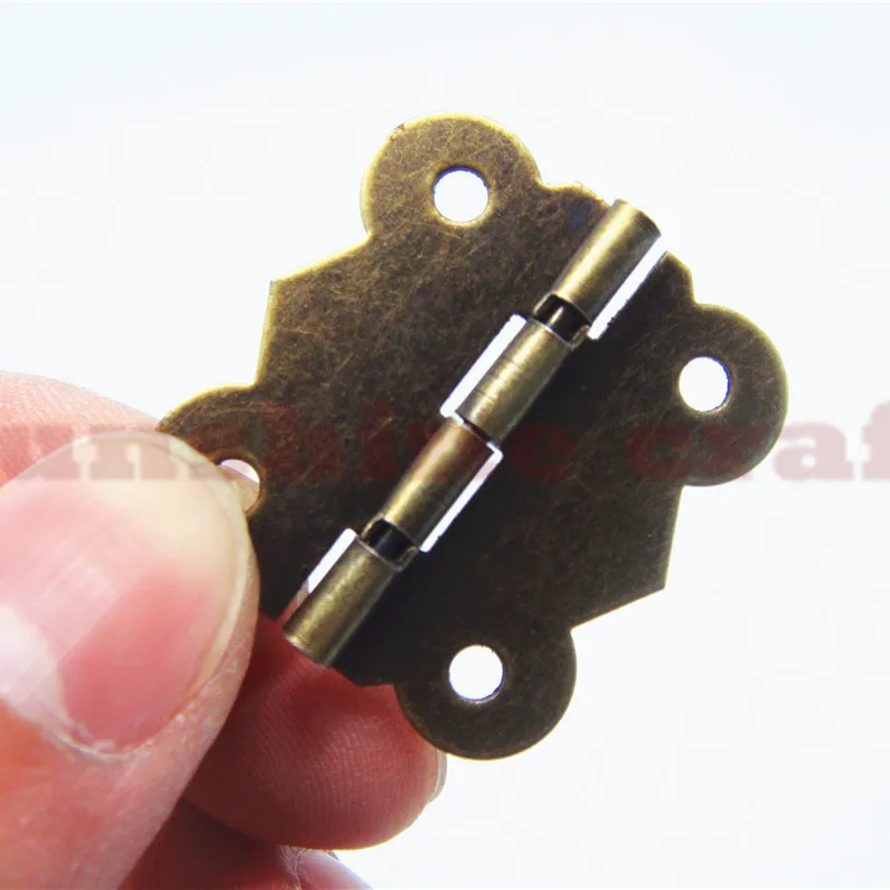 50pcs 25 * 30MM Butterfly wooden wine box antique hinge metal small