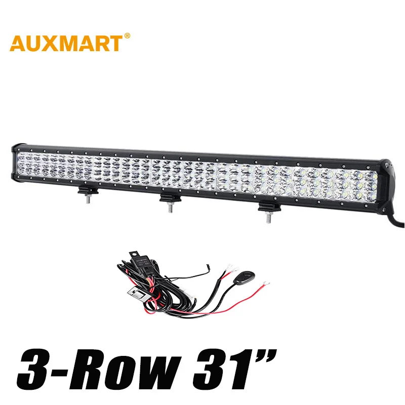 

Auxmart 31inch 396w Tri-Row 6D LED Light Bar Offroad Combo Beam Work Light 12v 24v For 4x4 4WD SUV ATV RZV Trailer Truck LED Bar