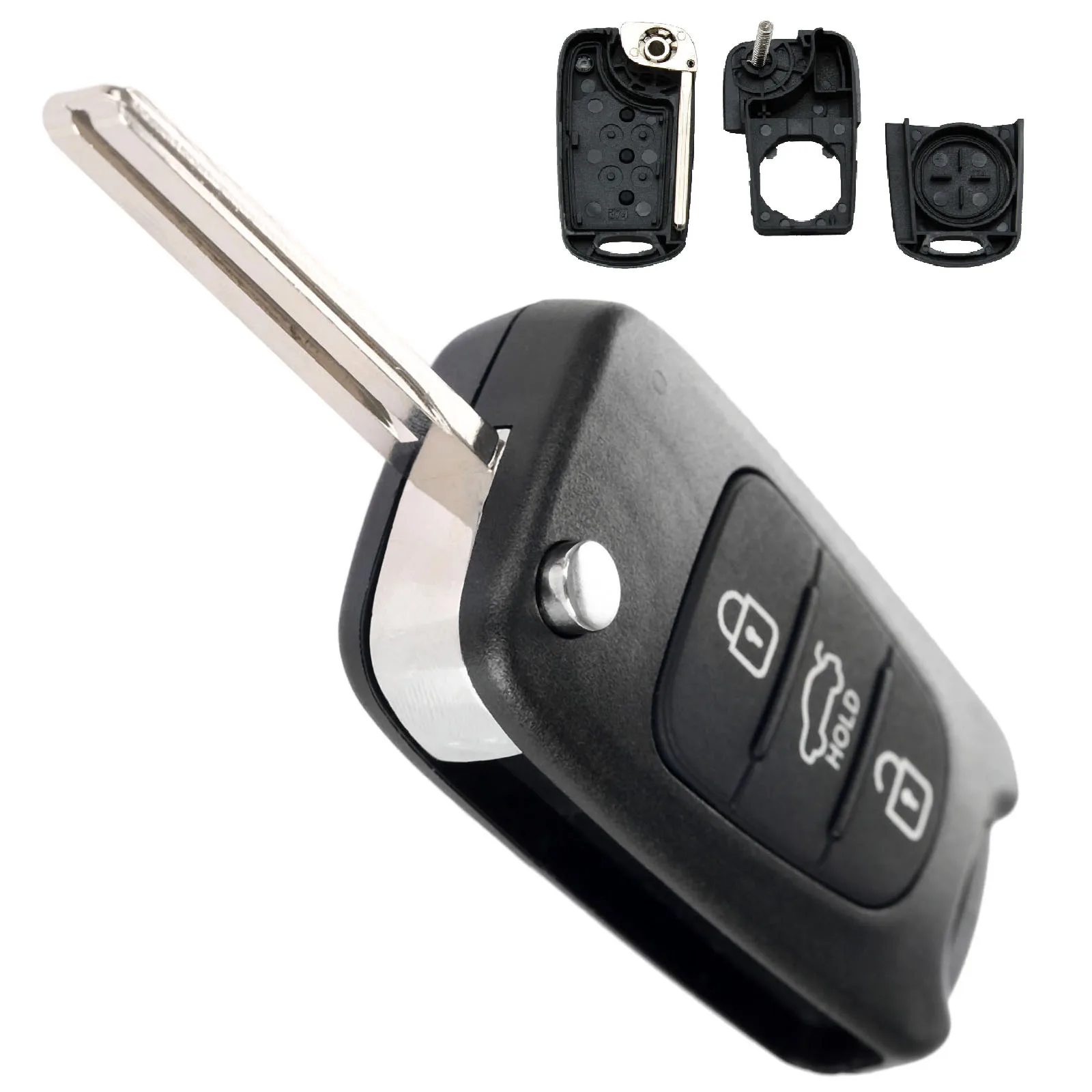 

Car Replacement Key Shell 3 Buttons Flip Folding Remote Key Case Fob Cover Blank Blade For KIA Rondo Sportage Soul Rio