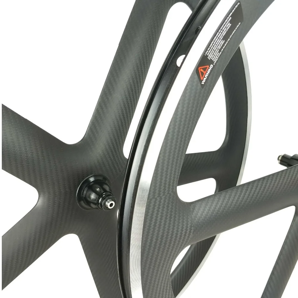 MIRACLE 700C Full Carbon 5 Spokes Clincher Wheels Five-spoke Road Bike Wheelset with aluminum brakes surface 3k matte