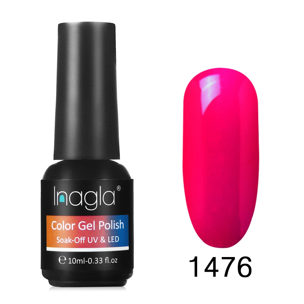 Inagla дизайн ногтей 10 мл французский белый гель-краска Кристалл лак для нейл-арта замачиваемый классический чистый цвет УФ светодиодный Гель-лак для ногтей - Цвет: 1476