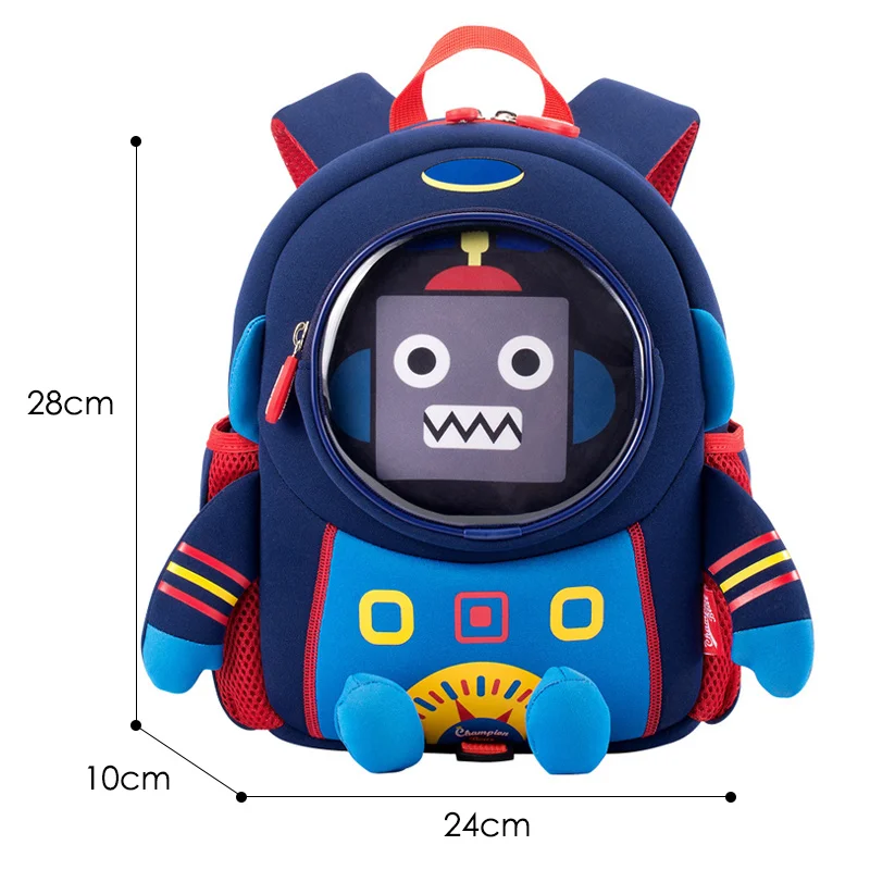 Новые школьные сумки со смайликом и обезьянкой для детского сада, детские 3D Животные, дизайнерская сумка для маленьких мальчиков, детский рюкзак, подарок для девочек - Цвет: space robot