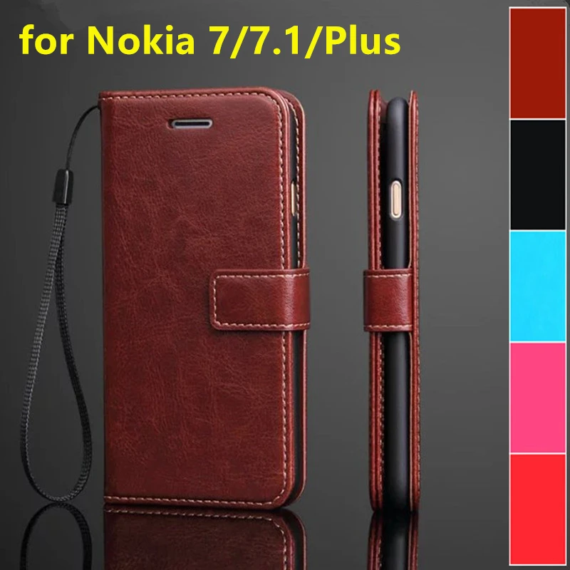 Чехол для Nokia 7 1 Plus из искусственной кожи fip чехол с держателем карт plus защитная
