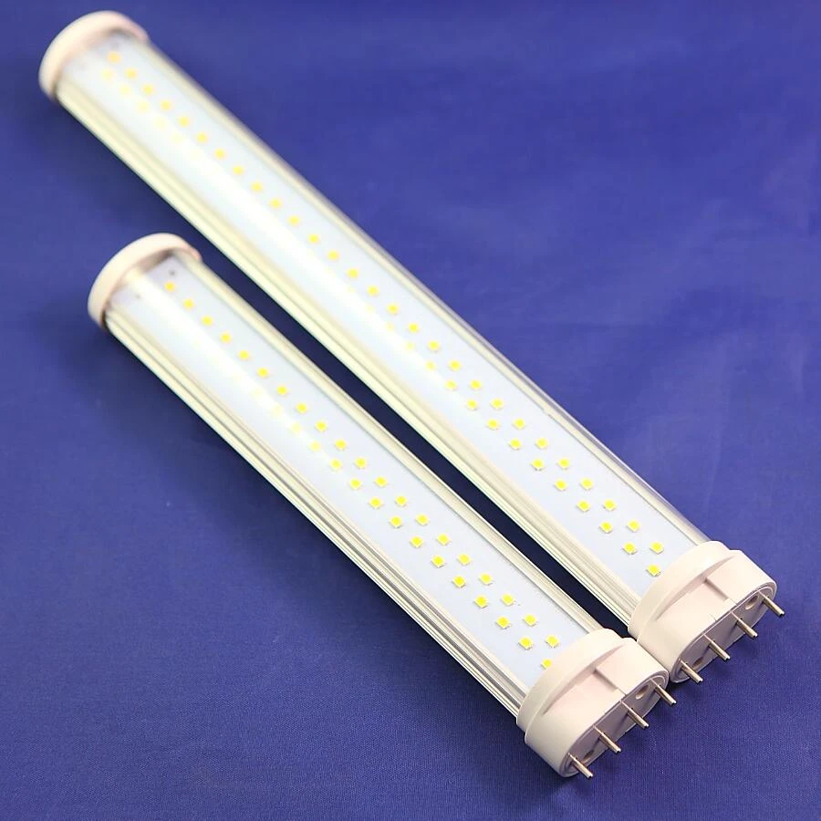 유백색 투명 LED PL 튜브 전구 조명, 플러그 인 클리어, SMD 2835, 2100-2300lm, 2G11 GY10Q 램프, 10W, 12W, 15W, 20W, 22W