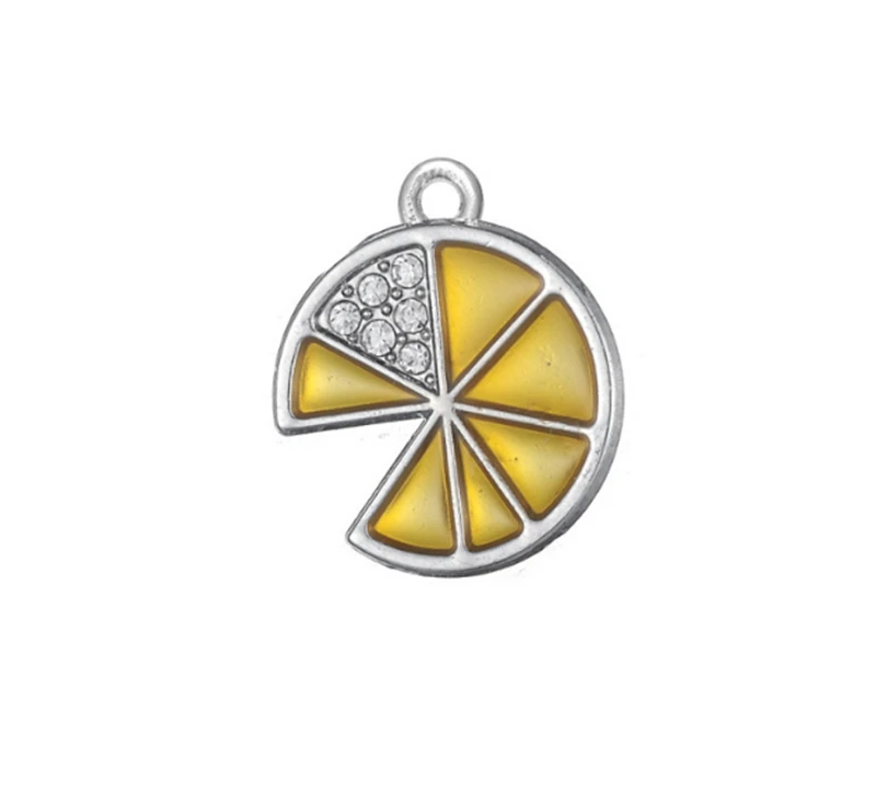 

20pcs, 16mm*19mm Drop Oil Lemon Hang Pendant charms DIY Jewelry Accessories For Necklaces, Bracelets keychain