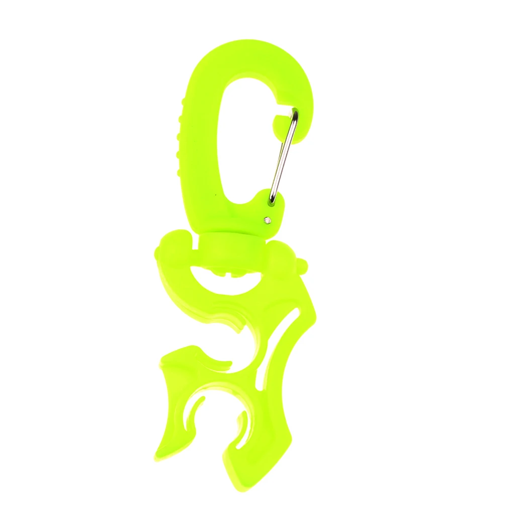 2Pcs Scuba Diving Underwater Plastic Double BCD Hose Holder With Clip Hook 100 X 35mm  Black,Yellow