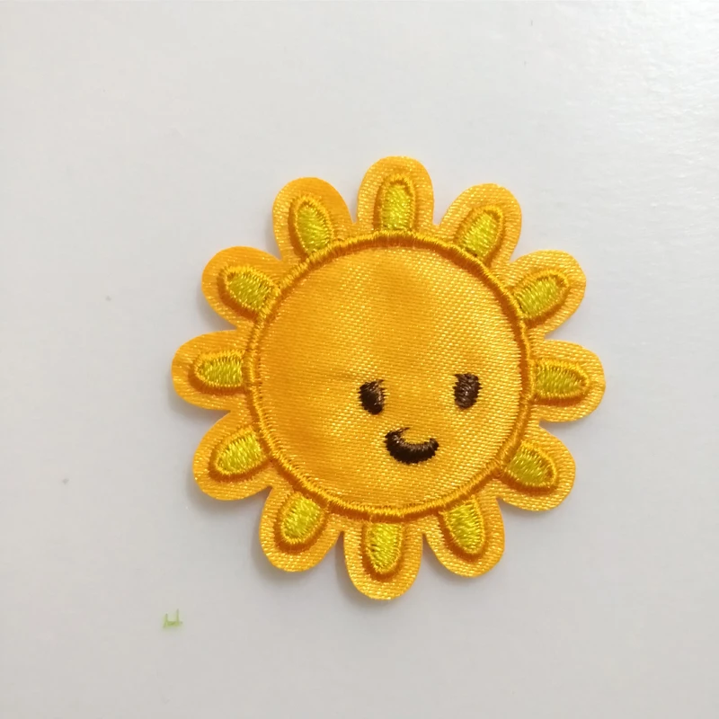 

20pcs Iron On Patches For Clothing Appliques Cartoon Sun Embroidered Patch Jacket parches bordados Patchwork Baby Dress Decor