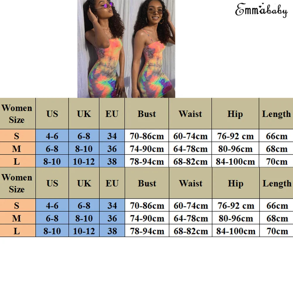 Sexy Women Sleeveless Bodycon Dress Sheath Party Gown Mini Short Dresses Women Skinny Sexy Mini Summer Tie Dyeing Dress