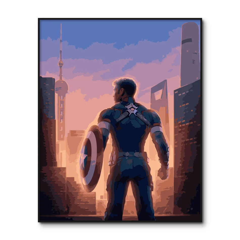 Мстители эндшпиль плакат Капитан Америка живопись по номерам акриловые краски по номерам наборы фильмы Раскраска по номерам домашний декор