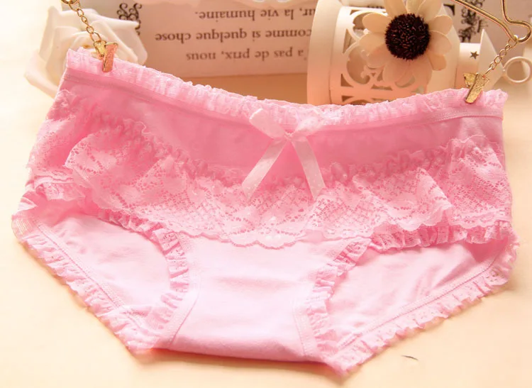 pink Новое Женское нижнее белье, кружевные яркие трусики с низкой талией для женщин и девушек, сексуальное нижнее белье, хлопковые трусы, шорты, женские трусы - Цвет: pink