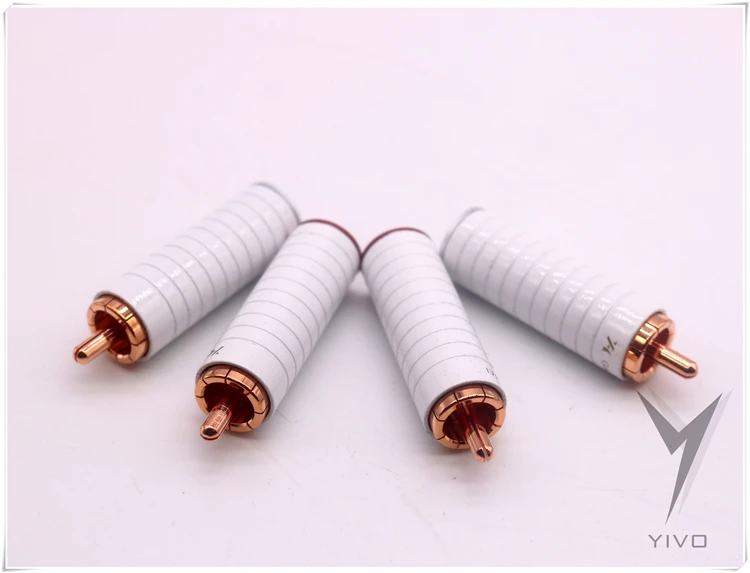 XSSH audio GF-RED05R White Shell HIFI DIY red pure copper Audio Video RCA Plug Connector Jack