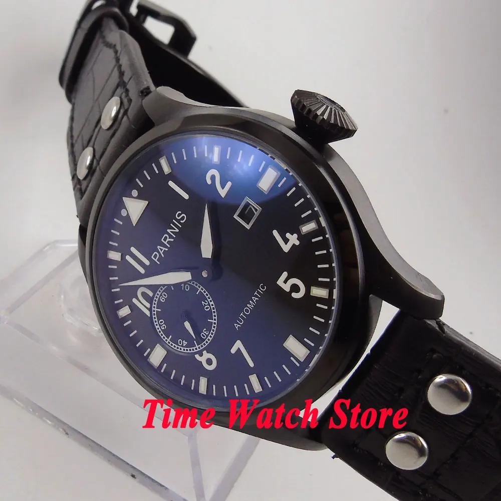 

Parnis watch 47mm PVD case black dial date window luminous Automatic movement Men's watch men 211