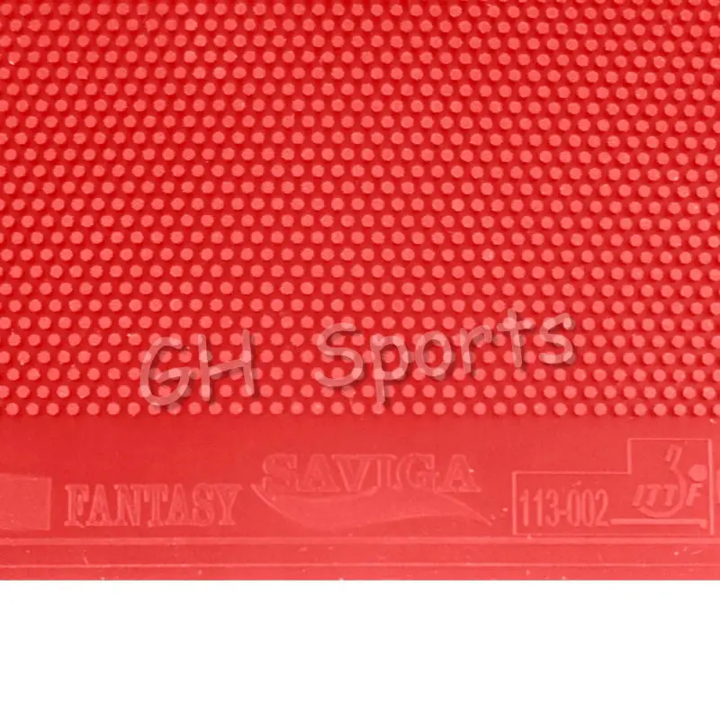 SAVIGA Fantasy Long Red Pips Out Table Tennis (PingPong) Rubber Without Sponge (Topsheet, OX