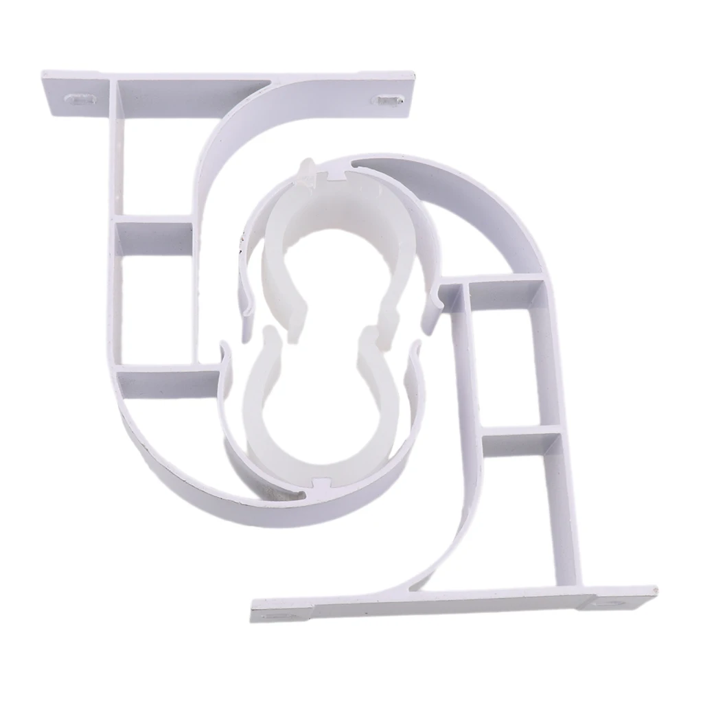2pcs Aluminium Alloy Drapery Rod Support Bracket Curtain Pole Holder Wall Mounted Brackets Accessories