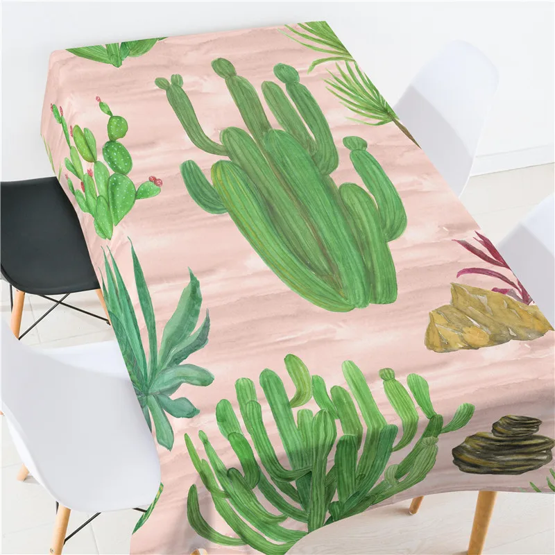 

Cactus Waterproof Oilproof Tablecloth Wipe Clean PVC Vinyl Tablecloth Dining Kitchen Table Cover Protector Drop shipping MA17
