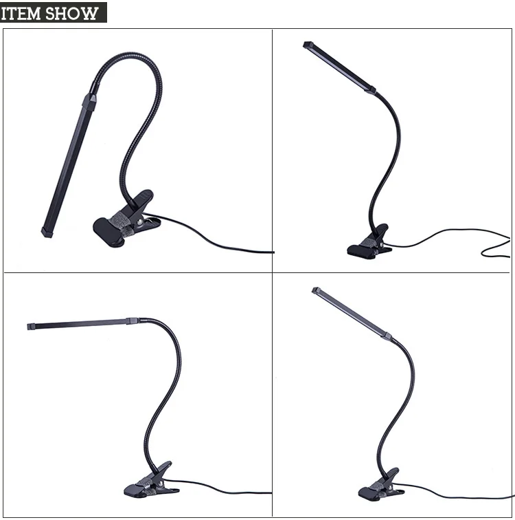 5 в USB Led Настольная лампа с зажимом лампа настольная Гибкая для прикроватной книги для чтения учебы офиса работы детей ночник