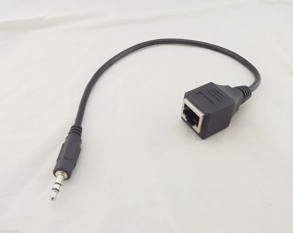 1pcs 3.5mm 1/8" Male Jack TRS Audio To RJ45 Socket LAN Network