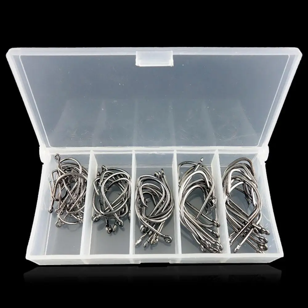 

Stainless Steel Carp Catfish Durable Fishing Tackle Reusable Terminal Tackle Barbed Round Bent Hook Fishhook Dropshipping
