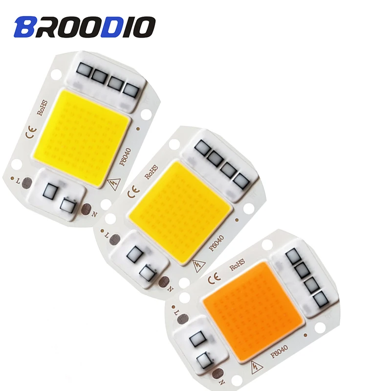 

LED Lamp Bulb COB Chip AC 110V 220V Smart IC LED Grow Light Bulbs 20W 30W 50W Warm White Full Spectrum Lampada Spotlight LED DIY