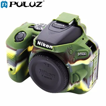 

PULUZ Cover Case For Nikon D5500 Soft Silicone Rubber Camera Protective Body Cover Case Skin Camouflage Yellow Camera Bag