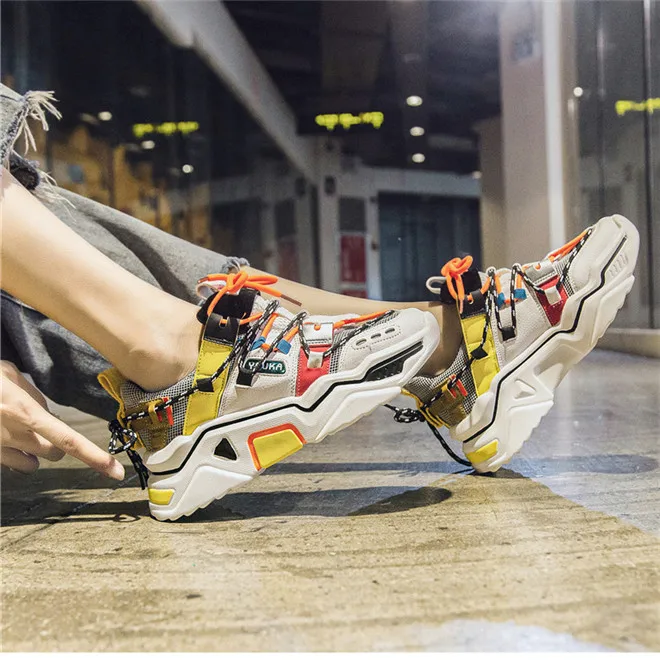 Sneakers Women Running Shoes Increasing 6CM INS Ulzza Harajuku Sneakers Cushioning Height Platform Breathable Sports Walking (7)