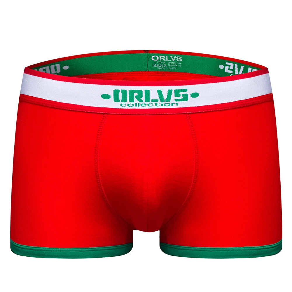 Red Мужское сексуальное нижнее белье Cueca Masculina, хлопковое Мужское нижнее белье, боксеры для геев - Цвет: Red
