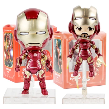 

11-14cm Avengers Q Version Iron Man Cute Mini Superhero Movable Figurine Ironman Figure Decoration Doll PVC Model Toys