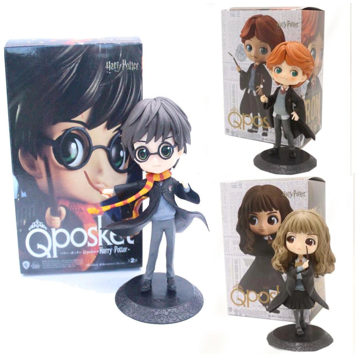 

QPosket Cute Big eyes Harry Potter Ron Weasley Hermione Granger Draco Malfoy Newt Vinyl Figure Model Toys 15cm