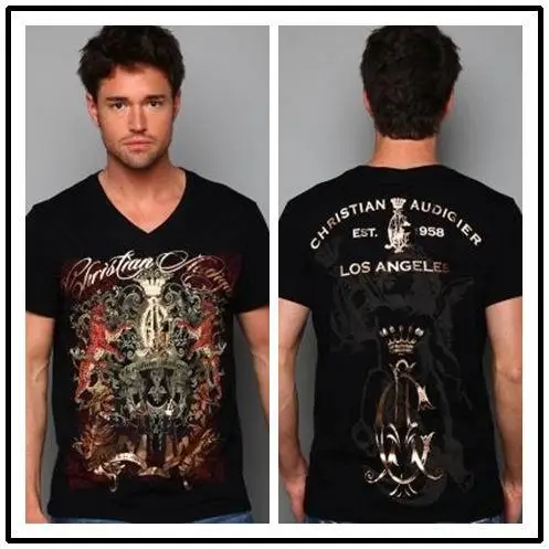New arrival famous American brand ED CA t shirts for men short sleeve black color o-neck summer men's boys hot drilling clothing | Мужская