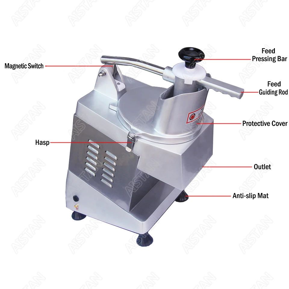 QC205 electric multi-purpose vegetable fruit cheese cutter dicing, cubing, slicing, stripped, grater slicer or shredded machine