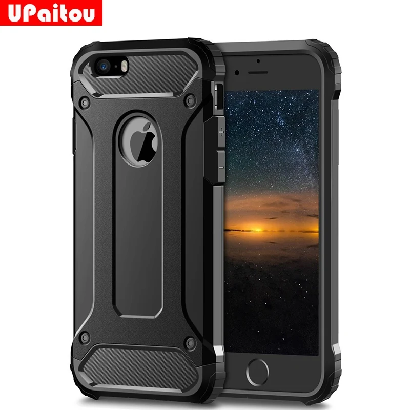 UPaitou Rugged Layer Armor Case for iPhone 5S Case Heavy Duty Shockproof Cases Cover for iPhone 5S 5 SE Hybrid Hard PC TPU 2in1
