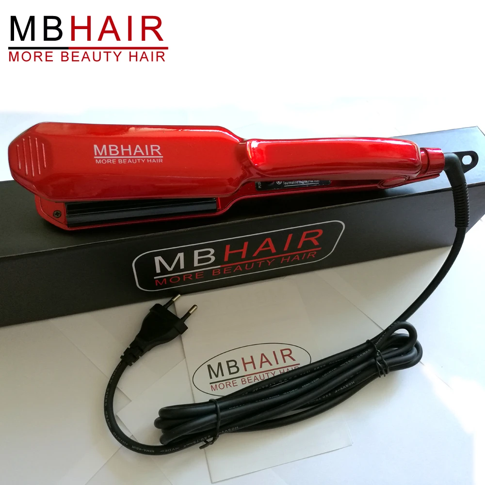 

MBHAIR Professional 110-240V Ceramic Corrugated Iron for Hair Wave Corrugation Flat Irons Electric Curling Crimped Wide Plates