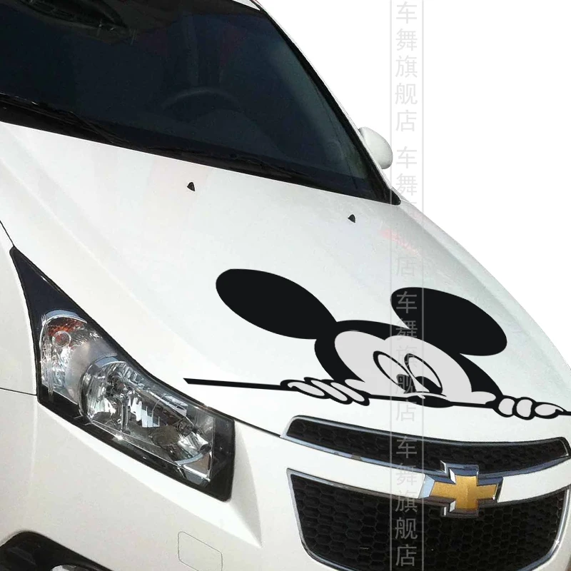 Lovely Cartoon Mickey Mouse Die Cut Car Sticker Car Hood Decor