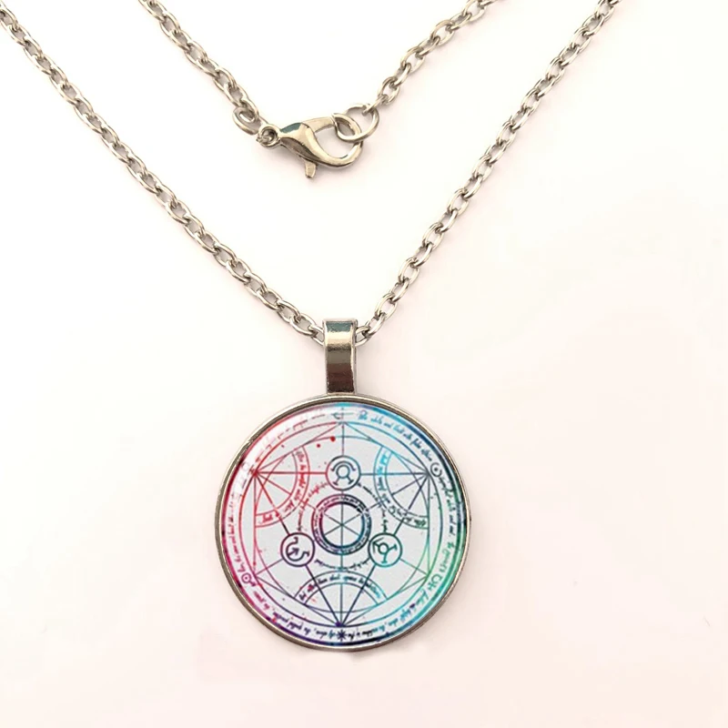 

New Fashion Fullmetal Alchemist Pendant Blood Seal Jewelry Glass Dome Pendant Necklace Accessories gold chain