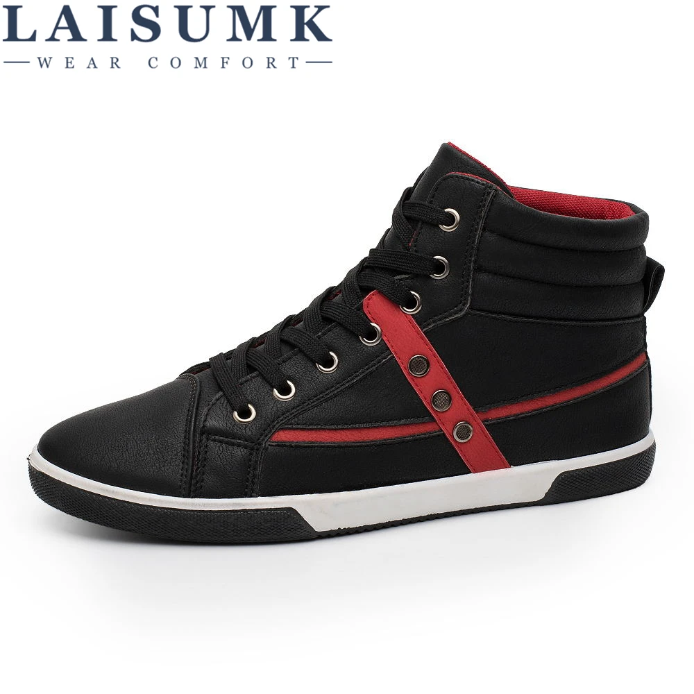 

LAISUMK New Arrivals Men Fashion Breathable PU Shoes Student Comfortable Casual Shoes Spring/Autumn Footwear