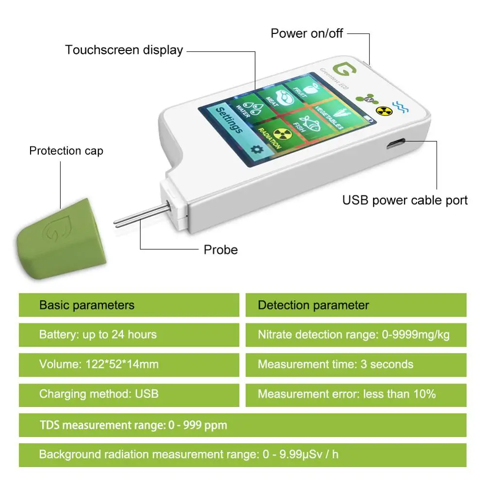 Цифровой пищевой нитратный тестер GREENTEST ECO 5F измеритель концентрации Быстрый