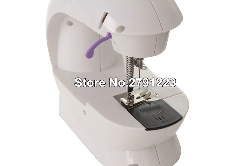 Mini Electric Overlock Sewing Machine 2-Speed Double Thread Household with Light Cutter Foot Pedal Night Light Sewing Machine