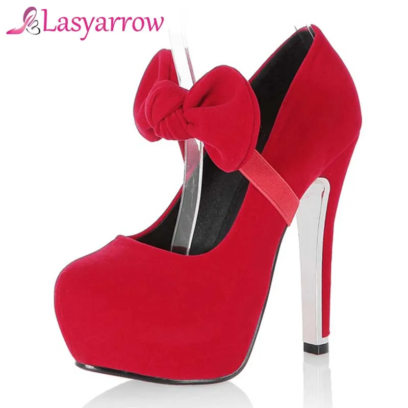 Lasyarrow Wedding Shoes Removable Button Butterfly knot Shallow Round