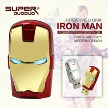 Новые USB флеш-накопители 32 Гб 64 Гб Марвел из Мстителей usb-флэш-накопитель Железный человек 8 Гб 16 Гб usb ключ светодиодный флеш-накопитель