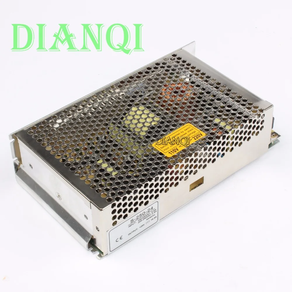 

DIANQI S-250-24 led power supply switch 250W 24v 10A ac dc converter power supply unit adjustable output voltage