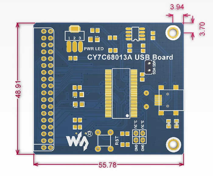 5 шт./лот CY7C68013A доска EZ-USB FX2LP CY7C68013A модуль USB со встроенным 8051 и 24LC64 (EEPROM) на борту развитию комплект
