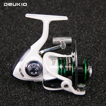

2017 DEUKIO fishing reel spinning pesca carretilha HC1000-7000 white 12+1BB aluminum spool handle knob peche smooth molinete