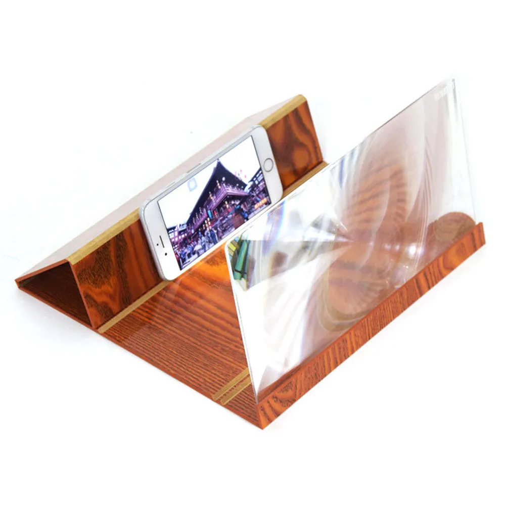 

Portable Foldable Magnifier Screen 12 Inch Wood Bracket Phone Stand Holder ND998