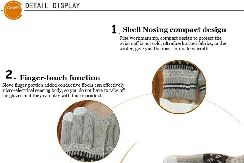 Новая мода Снежинка вязаная Экран сенсорные перчатки унисекс осень зима-весна, теплые смартфон сенсорный экран для женщин перчатка