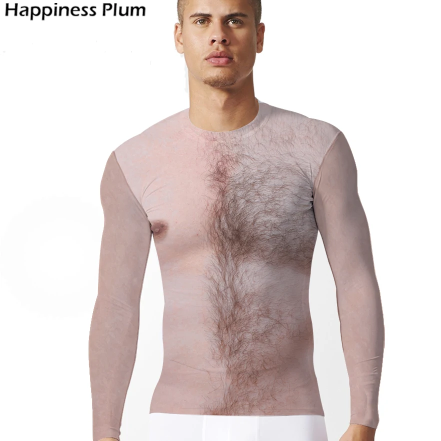 Funny T shirt Chest Hair Shirt Muscle Hip Hop 3d T Shirt Summer Male