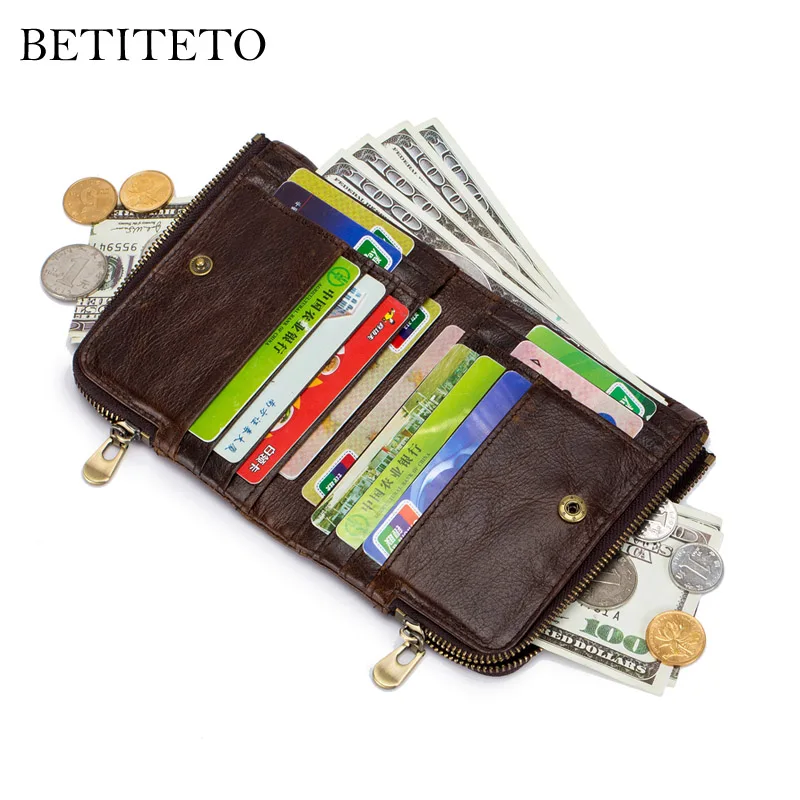 

Betiteto Brand Genuine Leather Men Wallet Male Coin Purse Carteras Cuzdan Partome Money Bag Card Holders Handy Kashelek Portomon