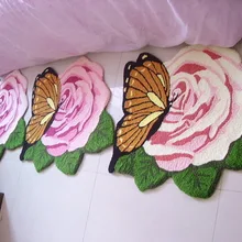 Ковер с романтической розой, дизайнерский коврик с бабочкой, Модный цветочный ковер