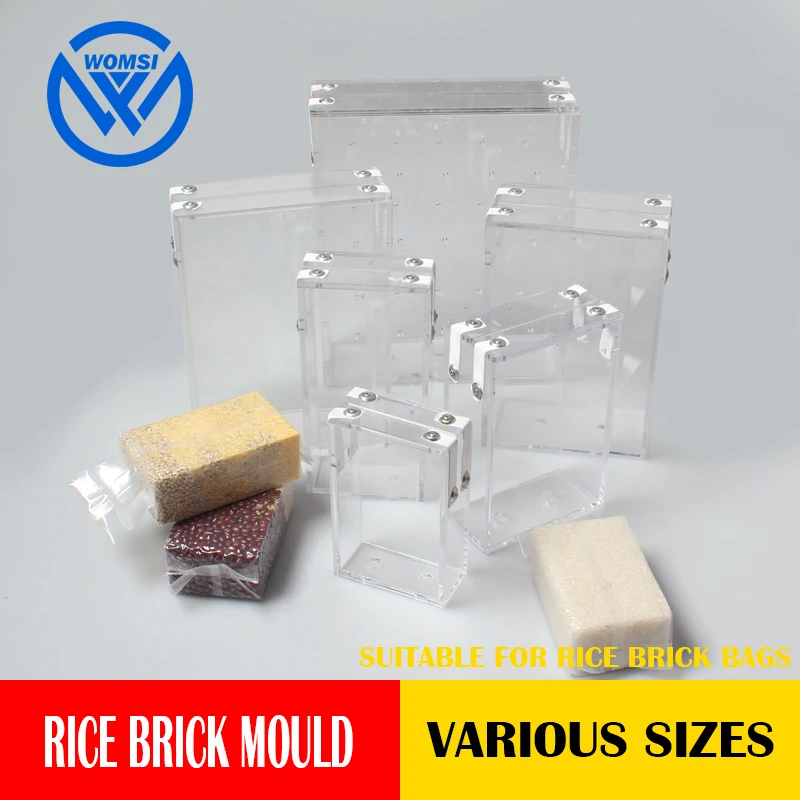 

WOMSI Vacuum rice brick bag mould grains bag Box mould rice packaging plastic mould solid brick fixed Packaging mold